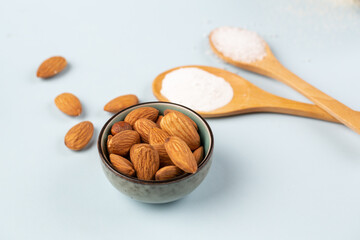 Bake preparation, almonds, flour, sugar