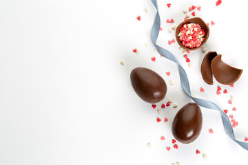 Chocolate egg and glazed dragee