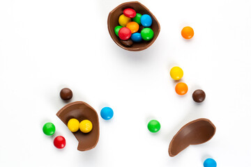 Chocolate egg and glazed dragee