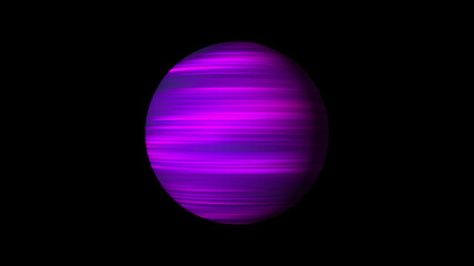 Sphere with bright glowing lines on black, 3d rendering background, computer generating