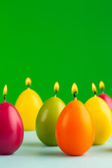 Easter egg candle lightning in studio