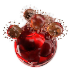 Progenitor cell being invaded by coronavirus, covid-19 proteins matching with progenitor cells in bronchial infected with virus