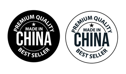 premium quality made in China vector icon. black color made in china logo isolated on white background 