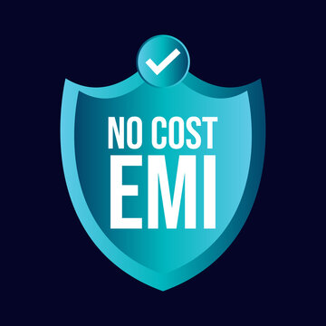 no coast EMI blue color vector icon with tick mark