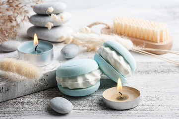 Spa composition with bath bombs