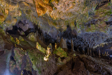 Interior of Snezhanka cave in Bulgaria