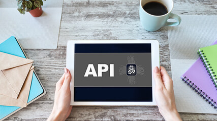 API application programming interface. Internet and technology concept.