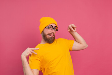 I lost my mind. The squint eyed man with weird expression, crazy man, fools  day