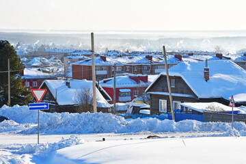 Obraz premium Russia, Sverdlovsk region, the city of Ivdel in winter