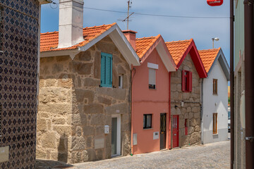 Vila Cha colorful houses street, in Portugal