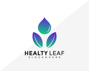 Healthy Water Leaf Logo Design. Creative Idea logos designs Vector illustration template