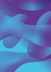 Fototapeta premium Purple and blue abstract liquid wavy shapes futuristic poster. Glowing gradient retro waves vector background.