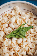 Orecchiette pasta with turnip tops