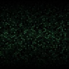 futuristic dark background, green hexagon pattern