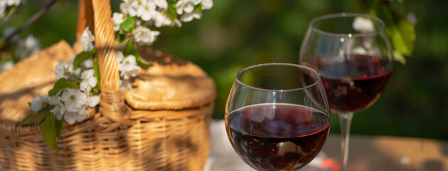 Wine Tasting Party in spring in the garden