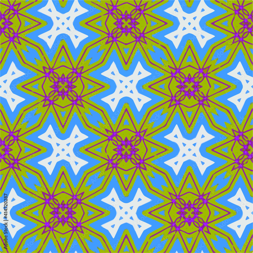 Sticker seamless pattern with multicolored shapes.