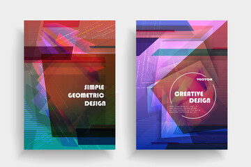 Artistic covers design. Creative colors backgrounds. Trendy futuristic design