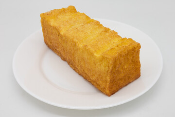 Chinese Style Butter Toast on a White Plate