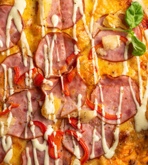 pepperoni pizza close up