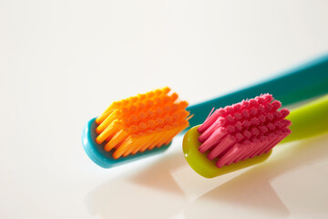 toothbrushes on white