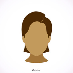 Female avatar, woman face icon. Vector illustration