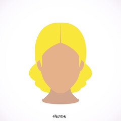 Blonde hair of woman. Vector design of female hairdo