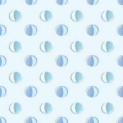 Children seamless sport pattern with blue beach ball elements. Light background. Activity equipment print.