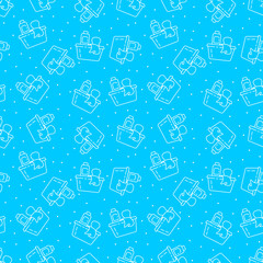 House cleaning service seamless pattern. Vector background of flat signs in thin line style. Concept of Services for cleaning and laundry.