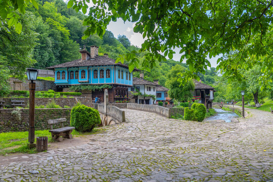 Traditional bulgarian architecture displayed at Etar ethnographic complex