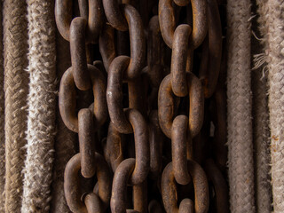 photo of old rusty chains