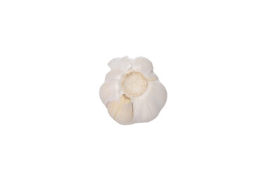 Garlic isolated on white background. Garlic with leaf