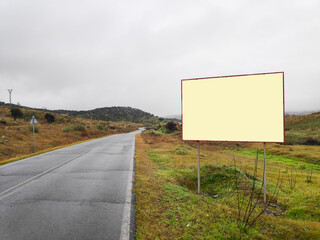Advertising concept,Blank template for outdoor advertising or blank billboard on the highway.
