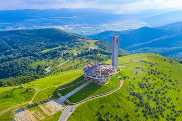 Monument House of the Bulgarian Communist Party at Buzludzha peak in Bulgaria