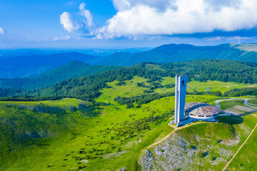 Monument House of the Bulgarian Communist Party at Buzludzha peak in Bulgaria