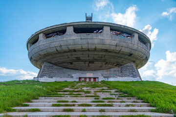 Buzludzha, Bulgaria, June 24, 2020: Monument House of the Bulgarian Communist Party at Buzludzha...