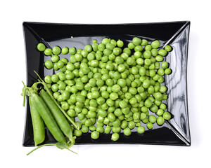 Green soy beans on white background 