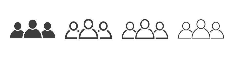 People black icons. People icon, work group, team. Vector illustration.