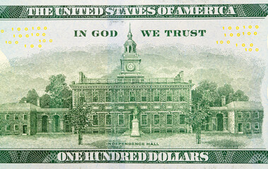 Hundred dollar bill close up. Beautiful original cash flow. One hundred bucks as a background on a...