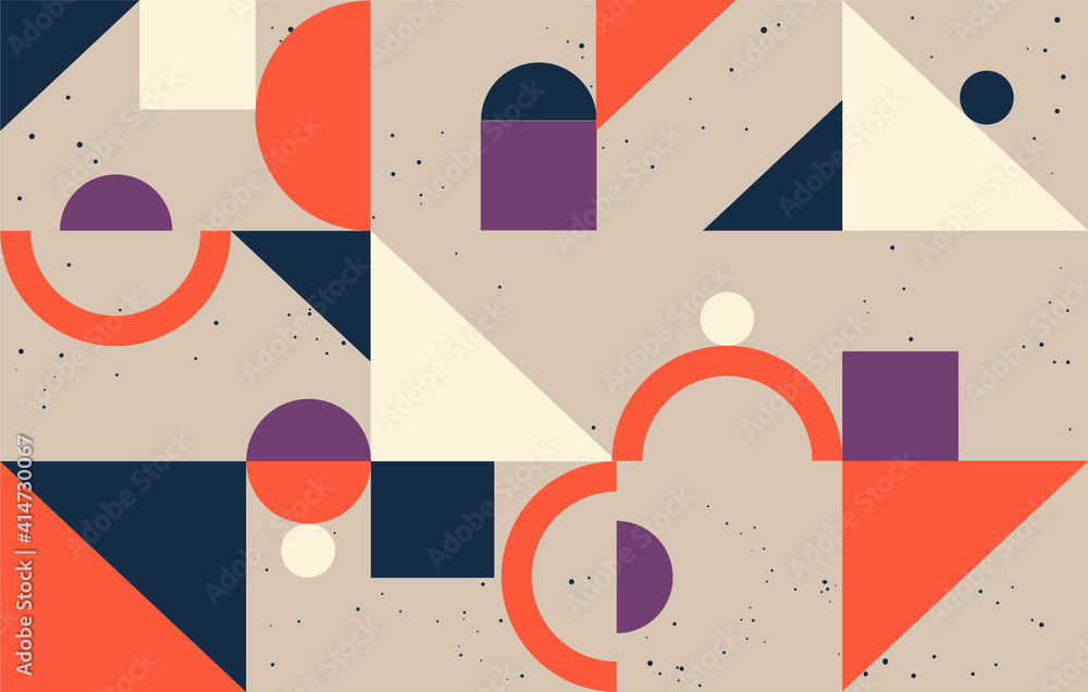 Poster creative abstract design decorated flat vector background with figures of geometric shapes texture. 