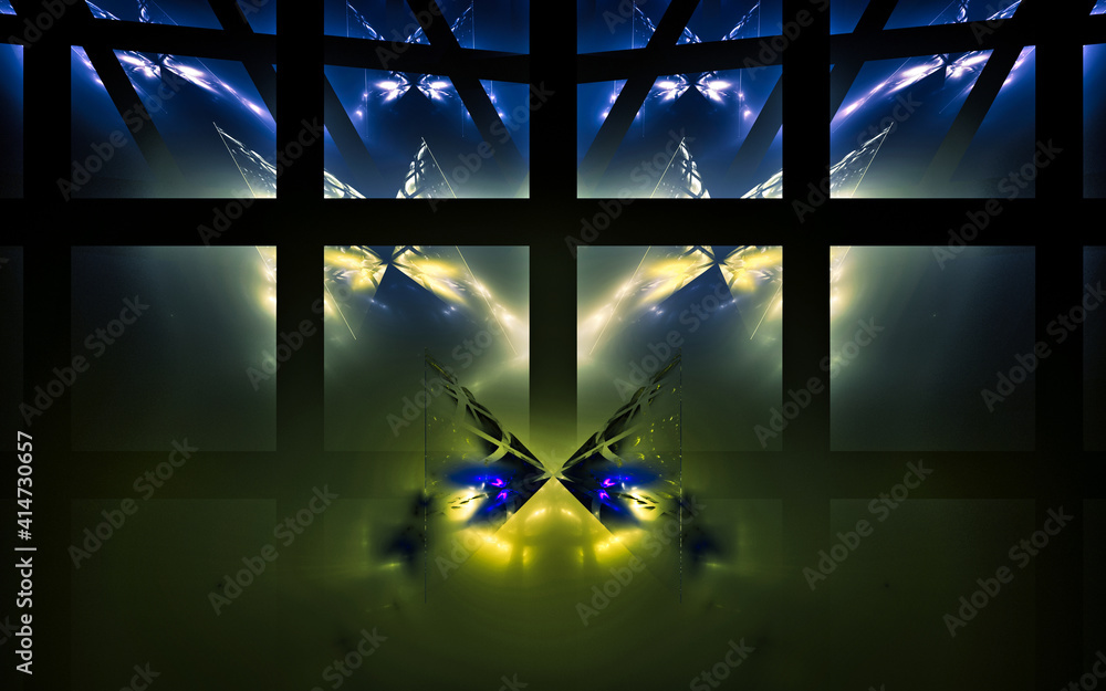 Poster abstract illustration background image patterns in the form of lines and geometric shapes intersecti
