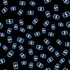 Line Phone repair service icon isolated seamless pattern on black background. Adjusting, service, setting, maintenance, repair, fixing. Vector.