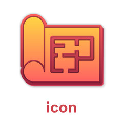 Fototapeta premium Gold House plan icon isolated on white background. Vector.