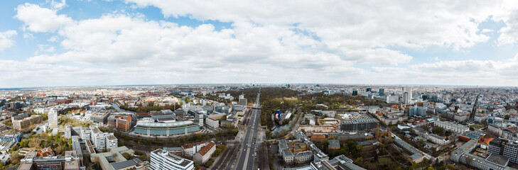Aerial View of Berlin on cloudy summer day