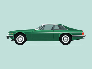  Classic sport car. British car. Flat vector illustration.