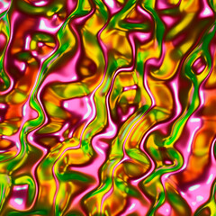 Abstract holographic background, modern fabric material, vivid rainbow wallpaper, 3d illustration