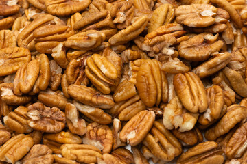 Pecan-nut isolated on white background.