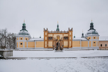Church of Baroque monastery at Svata Hora, chapel on The Holy Mountain, Basilica minor and cloister...