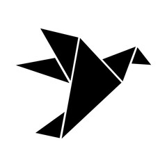 Origami flying bird icon vector. Abstract logo, sign and symbol illustration.