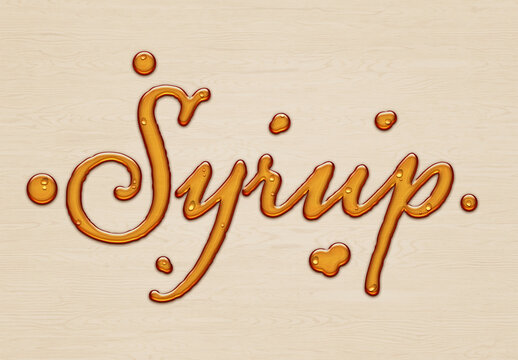 Honey Syrup Text Effect Mockup