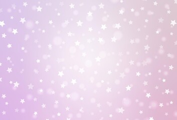 Light Purple vector pattern with christmas snowflakes, stars.